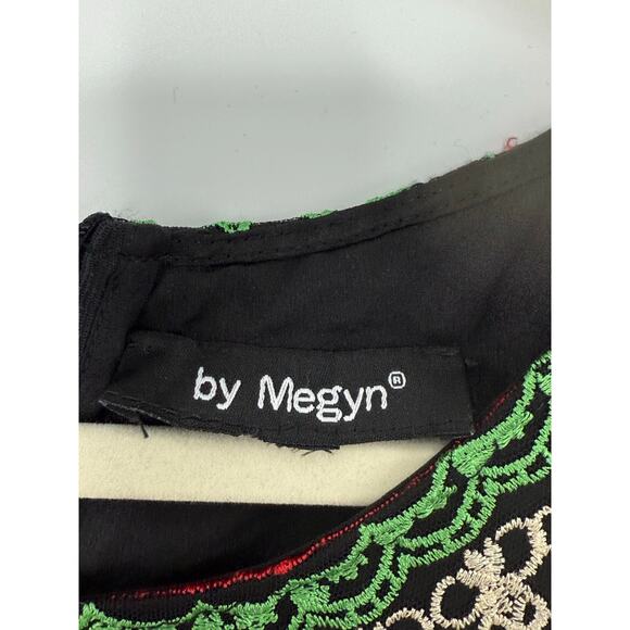 By Megyn Maxi Dress Women Size 10/12 (Estimated) Black Embroidered Floral Mesh - Picture 12 of 12
